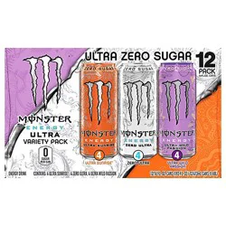 Monster Ultra Zero Sugar White/orange/purple Variety Pack - 12-16 Fl. Oz.