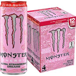 Monster Ultra Strawberry Dreams 4-12fz - 4-12 Fz