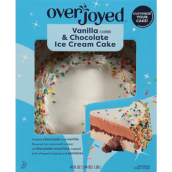 slide 1 of 1, Overjoyed Vanilla/chocolate Ice Cream Cake 8 Inch - 46 Fz, 46 fl oz