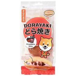 Pocas Dorayaki Strawberry Boba 3ct - 5.82 Oz