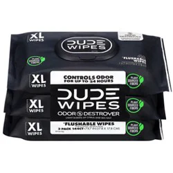 Dude Wipes Odor Destroyer 3 Pack - 3-48 Ct
