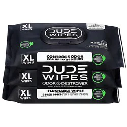 Dude Wipes Odor Destroyer 3 Pack - 3-48 Ct