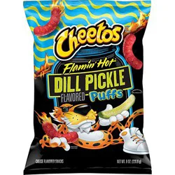 Cheetos Puffs Flamin Hot Dill Pickle 8oz - 8 Oz