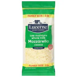 Lucerne Low Moisture Whole Milk Mozzarella Cheese Shredded Family Size 32 Oz - 32 Oz