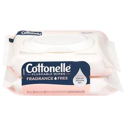 Cottonelle Fragrance Free Flushable Wipes - 2 - 84 Count