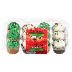 Overjoyed Mini Vanilla & Chocolate Holiday Cupcakes - 10 Oz