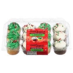 Overjoyed Mini Vanilla & Chocolate Holiday Cupcakes - 10 Oz