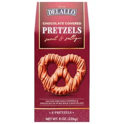 Delallo Pretzel Chocolate 8oz - 8 Oz