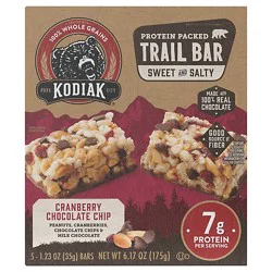 Kodiak Cranberry Chocolate Chip Protein Trail Bars 5ct 1.23oz - 5 Ct