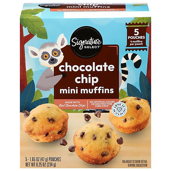 slide 1 of 1, Signature Select Muffins Mini Chocolate Chip 8.25 Oz - 8.25 Oz, 8.25 oz