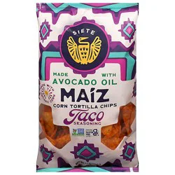 Siete Maiz Corn Tortilla Chips Taco Seasoning 7.5oz - 7.5 Oz