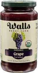 Walls Berry Farm Grape Organic Fruit Spread 16.5oz - 16.5 Oz