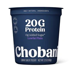 Chobani 20g Protein Lowfat Greek Yogurt Plain 32oz - 32 Oz