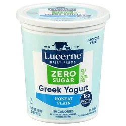 Lucerne Yogurt Greek Plain Zero Sugar 32 Oz - 32 Oz