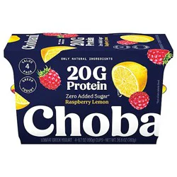Chobani 20g Protein Lowfat Greek Yogurt Raspberry Lemon 6.7oz 4pk - 4-6.7oz
