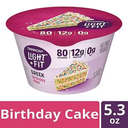 Dannon Light N Fit Greek Birthday Cake Single-Serve Greek Yogurt, 5.3 Oz - 5.3 Oz