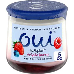 Oui By Yoplait Triple Berry Fruit On The Bottom Yogurt 5 Oz - 5 Oz