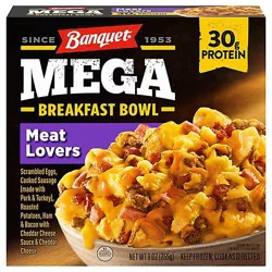 Banquet Mega Breakfast Bowl Meat Lovers, Frozen Meal, 30g Protein, 9 Oz. Bowl - 9 Oz