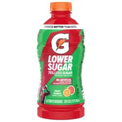 Gatorade Lower Sugar Electrolyte Sport Drink Fruit Punch - 28 Fl. Oz.