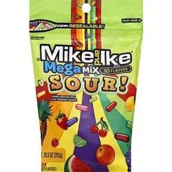 Mike And Ike 10oz Mega Mix Sour Stand Up Bag - 10 Oz