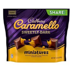 Cadbury Caramello Sweetly Dark Semi-Sweet Dark Chocolate Caramel Candy Share Pack - 7.2 Oz