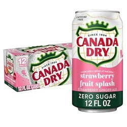 Canada Dry Fruit Splash Strawberry Zero Sugar 12-12fz - 12-12 Fz