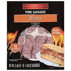 Marcangelo Bratwurst Pork Sausage Frozen 39.36oz - 39.36oz