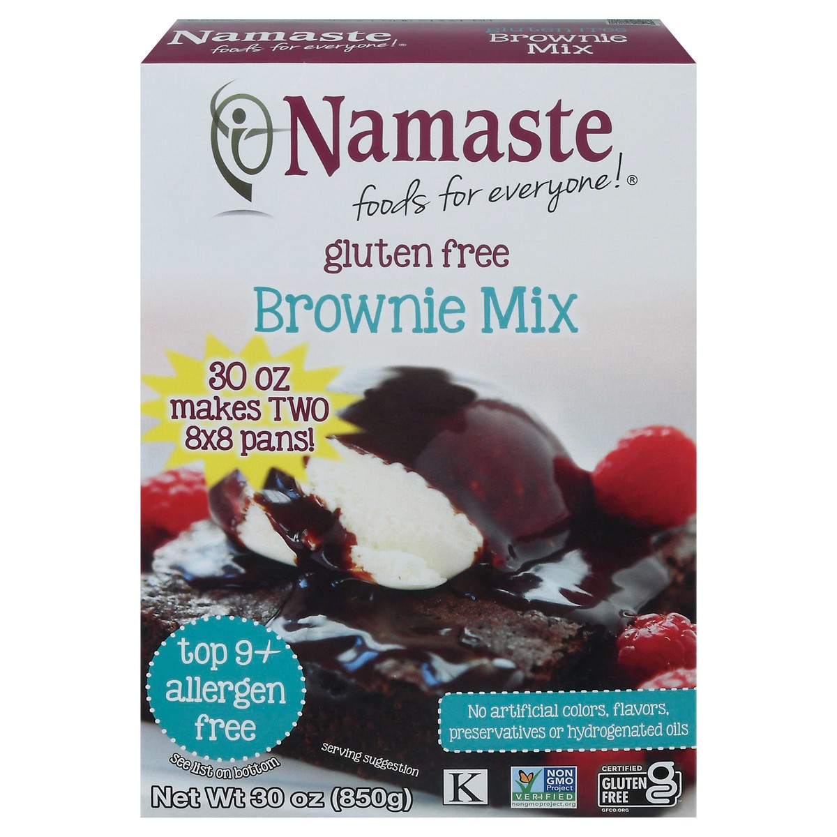 slide 1 of 9, Namaste Gluten Free Brownies, 30 oz