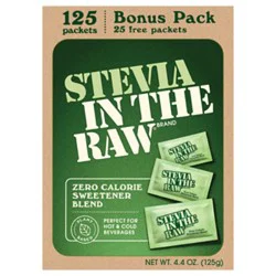 Stevia In The Raw Zero Calorie Sweetener Bonus Pack - 125 Count