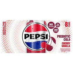Pepsi Cherry Vanilla Prebiotic Soda - 8 - 12 Fl. Oz.