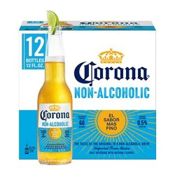 Corona Non-Alcoholic Malt Beverage Mexican Brew, 12 Pk 12 Fl Oz , Less Than 0.5% Abv In Bottles - 12-12 Fz