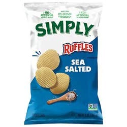 Ruffles Potato Chips Sea Salt, 6 Oz - 6 Oz