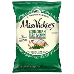 Miss Vickie's Kettle Cooked Potato Chips Sour Cream Herb & Onion - 7.5 Oz