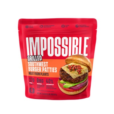 slide 1 of 1, Impossible Foods Burger Patties Southwest 21.6oz - 21.6 Oz, 21.6 oz