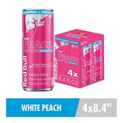 Red Bull Peach Edition Sugarfree White Peach 80mg Caffeine Energy Drink - 4-8.4 Fl. Oz.