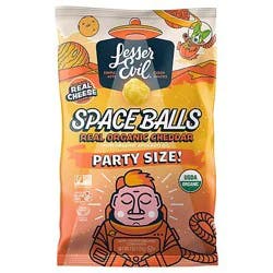 Lesser Evil Puffs Cheddar Space Balls Organic - 7 Oz