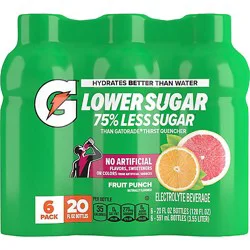 Gatorade Lower Sugar Electrolyte Sport Drink Fruit Punch - 6-20 Fl. Oz.