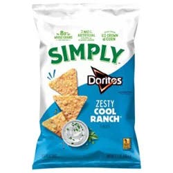 Doritos Simply Tortilla Chips Zesty Cool Ranch 5 1/2 Oz - 5.5 Oz