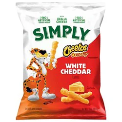 Cheetos Simply Crunchy Cheese Flavored Snacks White Cheddar 6.5 Oz - 6.5 Oz
