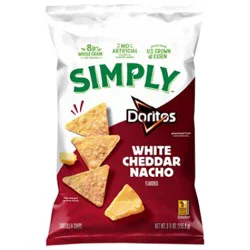 Doritos Simply Tortilla Chips White Cheddar Nacho 5 1/2 Oz - 5.5 Oz