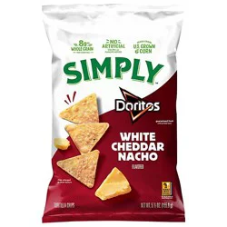 Doritos Simply Tortilla Chips White Cheddar Nacho 5 1/2 Oz - 5.5 Oz