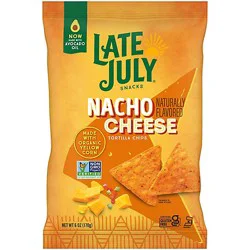 Late July Snacks Nacho Cheese Tortilla Chips 6 Oz Bag - 6 Oz