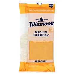 Tillamook Medium Cheddar Farm Style Thick Slices Cheese 16 Oz - 16 Oz