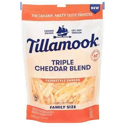 Tillamook Shredded Thick Triple Cheddar Cheese 16 Oz - 16 Oz
