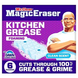 Mr. Clean Magic Eraser Kitchen Grease, Clean Scent - 6 Ct. - 6 Ct