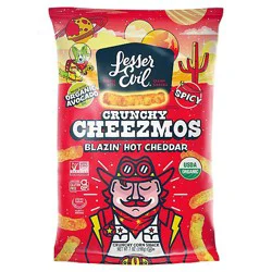Lesser Evil Cheezmos Blazn Hot Cheddar - 7 Oz