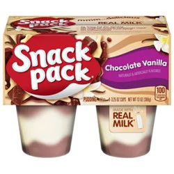 Snack Pack Triples Chocolate And Vanilla Pudding 4ct 3.25oz - 4-3.25 Oz