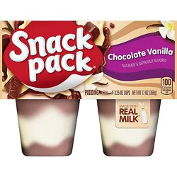 Snack Pack Triples Chocolate And Vanilla Pudding 4ct 3.25oz - 4-3.25 Oz