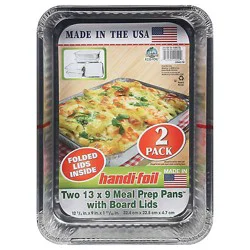 13 X 9 Meal Prep Pans W/folded Lids - 2 Ct