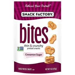 Snack Factory Cinnamon Sugar Pretzels 9 Oz Bag - 9 Oz